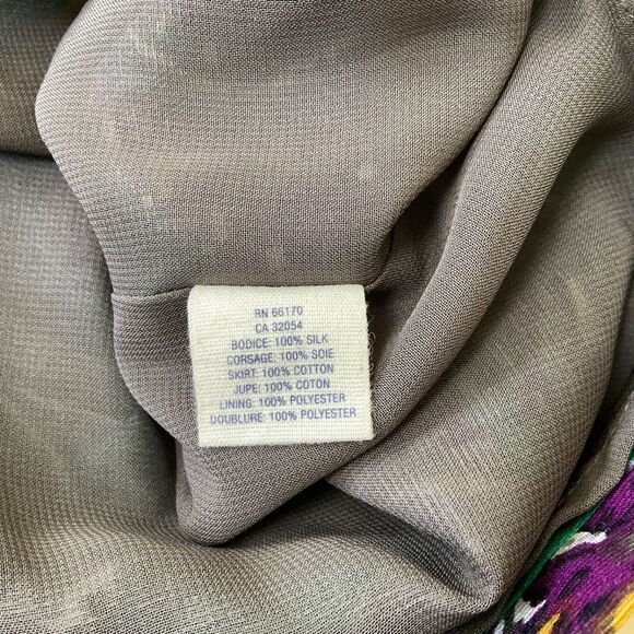 Anthropologie Maeve Grey Ruffle Silk Paisley Sleeveless Dress sz. 0 mixed media - Picture 8 of 10